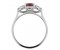 Olivia oval shape ruby and round brilliant cut diamond trilogy ring
