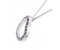 Angled heart shape round blue sapphire set pendant