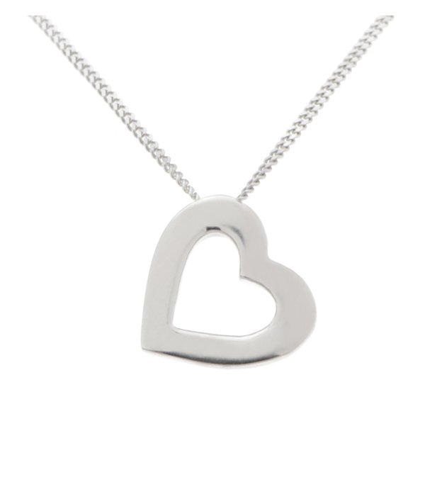 Angled heart shape plain pendant