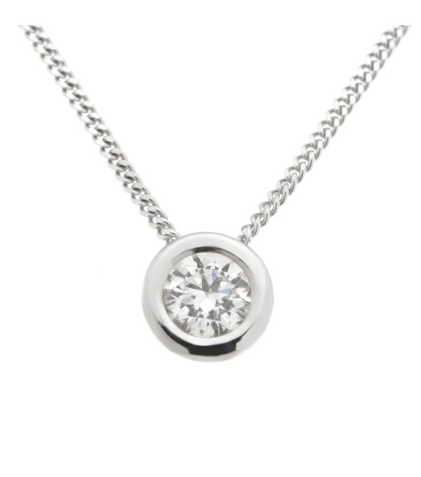 Classic floating round brilliant cut diamond solitaire pendant