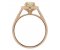 Oval natural fancy yellow Diamond | Round halo cluster Ring | Red Gold