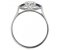 Olivia classic oval shape diamond and round blue sapphire trilogy ring