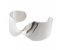 Ribbon twist style solid sterling silver modernist cuff bracelet side