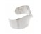Ribbon twist style solid sterling silver modernist cuff bracelet angle