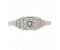 Chrysler art deco style round brilliant cut diamond engagement ring