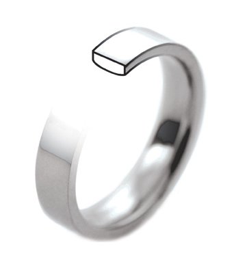 Classic flat court shape wedding bands
