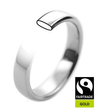 Fair trade gold classic cushion shape wedding band