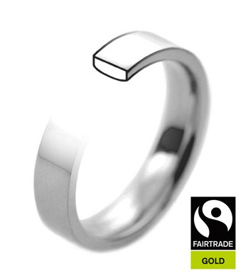 Fair trade gold classic flat court shape wedding bands