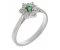 Daisy style claw set round emerald and diamond cluster ring