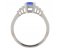 Deco step emerald cut tanzanite and round diamond ring