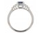 Deco step emerald cut blue sapphire and round diamond ring