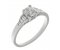 Art deco cushion cut and baguette diamond engagement ring