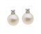 Classic round pearl and round diamond drop earrings