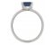 Tera modern emerald cut blue sapphire solitaire ring