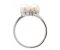 Dual round pearl and diamond crossover ring