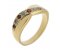 Yoga round ruby and blue diamond crossover half eternity ring