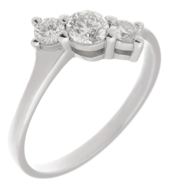 Athena round brilliant cut diamond modern crossover ring