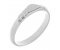 Art deco step plain half moon straight edged ring