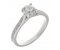 Kiss style round diamond solitaire engagement ring with grain set diamond shoulders