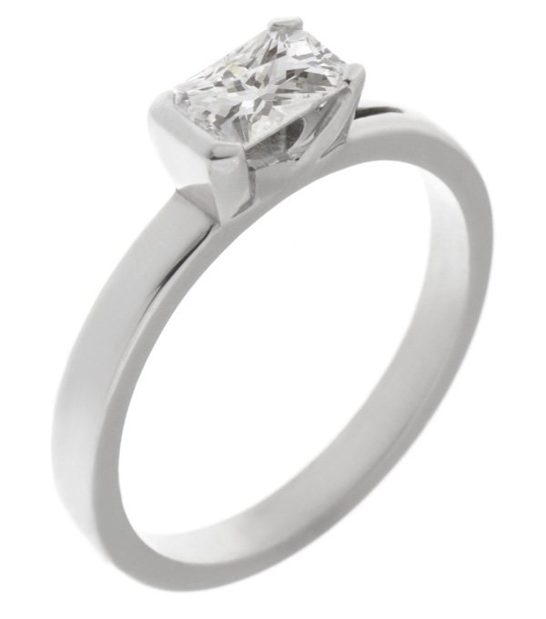 Tera modern radiant cut diamond solitaire engagement ring