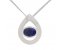 Pear drop modern oval blue sapphire pendant