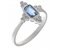 Delicate art deco style emerald cut Aquamarine and diamond cluster ring