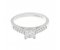 Bella classic princess cut diamond engagement ring with round diamond set shoulders