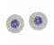Classic round tanzanite and diamond halo earrings main view
