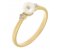 Classic pearl and round diamond trilogy ring main view