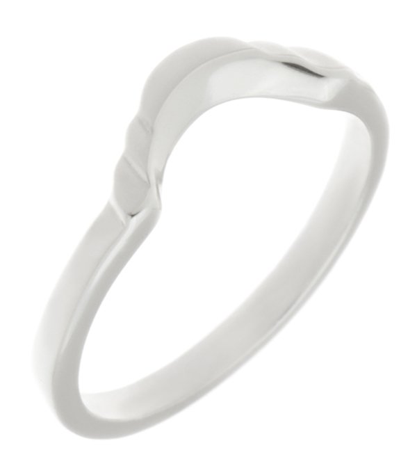 Art deco step plain curved shaped ring main image