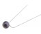 Illusion set round shape freshwater cultured black pearl pendant angle