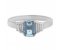 Art deco emerald cut aquamarine and four baguette cut diamond ring top view