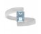 Troy modern octagon cut aquamarine crossover ring top view