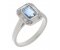 Law art deco emerald cut aquamarine and diamond halo cluster ring main image