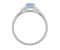 Art deco emerald cut aquamarine and baguette diamond ring side view
