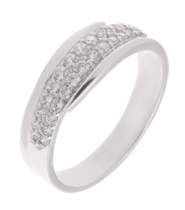 Clinton double row crossover diamond eternity ring