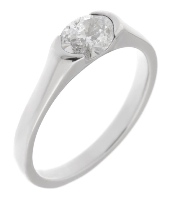 Maya modern oval cut diamond solitaire engagement ring main image