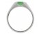 Maya modern oval shape emerald solitaire ring side view