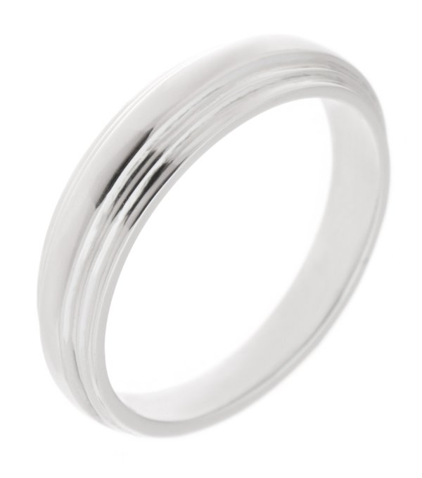 Art deco style stepped designer wedding ring small