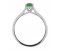 Kiss style round emerald solitaire ring side view