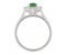 Crystal oval emerald and diamond halo cluster ring side view