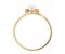 Delicate dual round pearl and diamond crossover ring side view