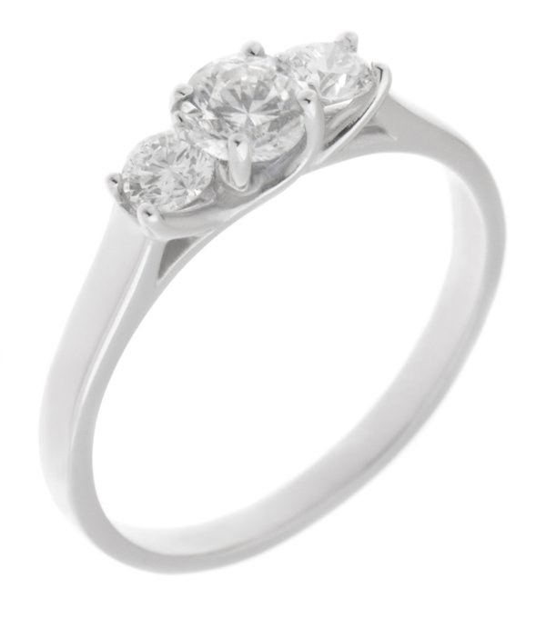 Vienna round brilliant cut diamond trilogy ring