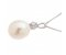 Oval freshwater cultured pearl and round brilliant cut diamond pendant side