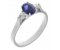Olivia oval shape blue sapphire and pear cut diamond trilogy ring main image