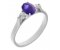 Olivia oval shape tanzanite and pear cut diamond trilogy ring main image