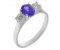 Rosaline oval shape tanzanite and round brilliant cut diamond trilogy ring main image