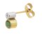 Round rubover set emerald and diamond drop earrings side view