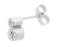 Round rubover set classic diamond drop earrings side view
