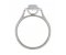 Classic rubover set oval shape aquamarine with round diamond halo ring side view
